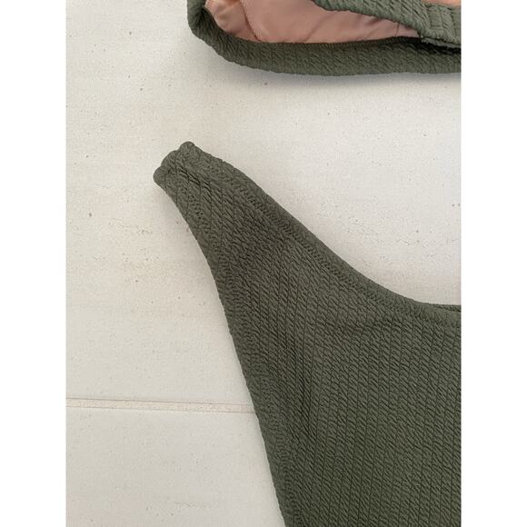 J. Crew Swim Bikini Swimsuit Textured Plunge Triangle Swimwear - Picture 10 of 12